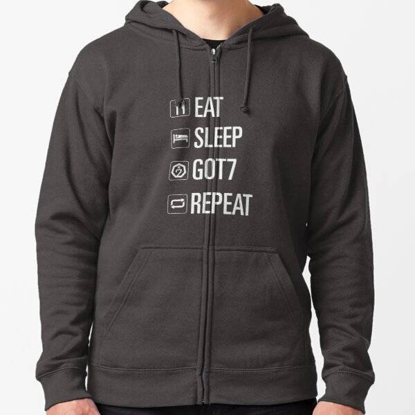 GOT7 'Eat Sleep GOT7 & Repeat' Zipper Hoodie Charcoal