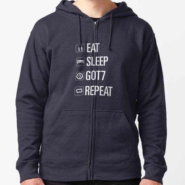 GOT7 'Eat Sleep GOT7 & Repeat' Zipper Hoodie Dark Blue