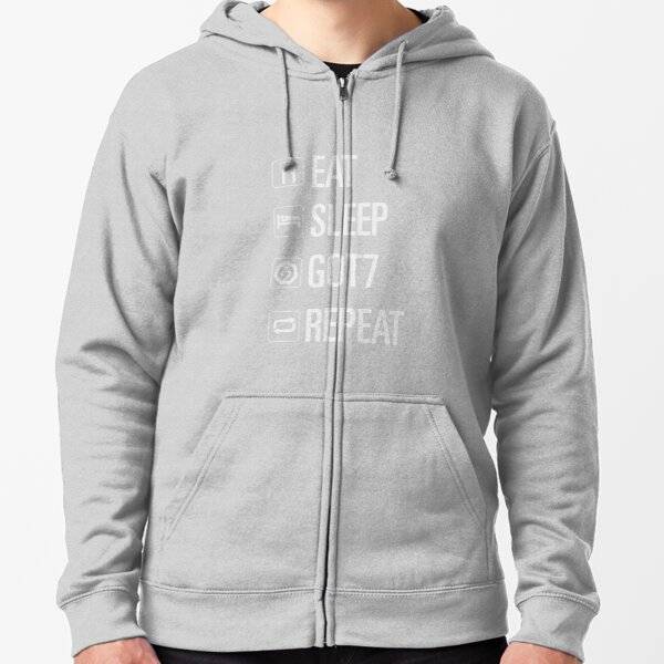 GOT7 'Eat Sleep GOT7 & Repeat' Zipper Hoodie Grey