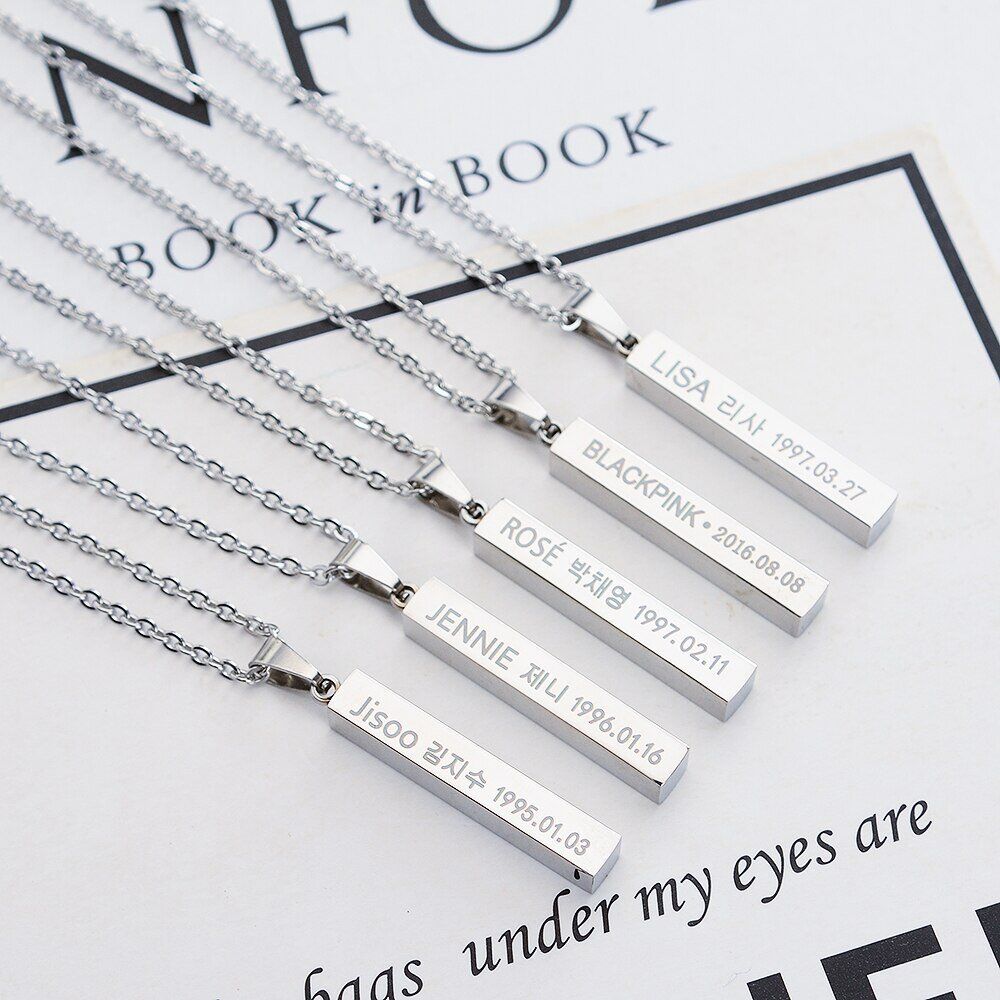 KPOP-BLACKPINK-JISOO-JENNIE-LISA-ROSE-Name-Stainless-Steel-Pendant-Necklace-Fans-Gift-Friend-Gift